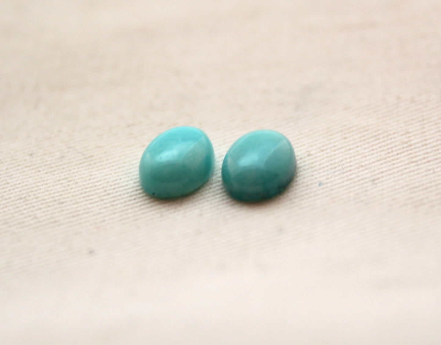 TWO Amazonite Cabochon oval gemstone 8x12MM