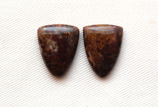 TWO Pietersite Cabochon shield shape gemstone natural