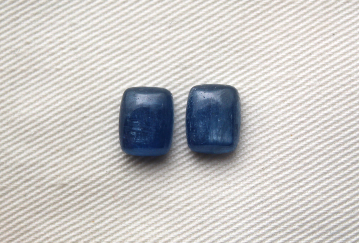 TWO Kyanite Cabochons rectangle 8x10MM blue gemstone