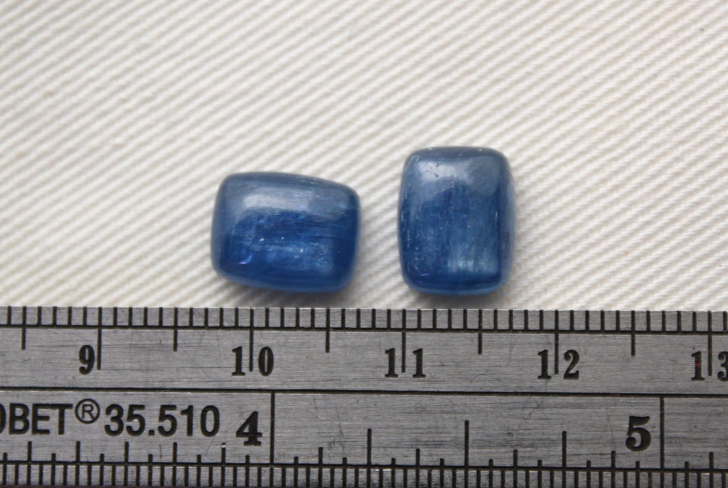 TWO Kyanite Cabochons rectangle 8x10MM blue gemstone