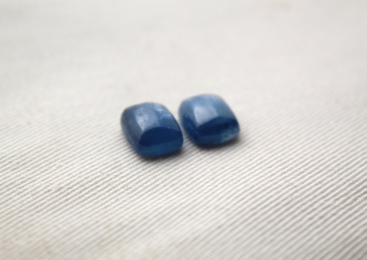 TWO Kyanite Cabochons rectangle 8x10MM blue gemstone