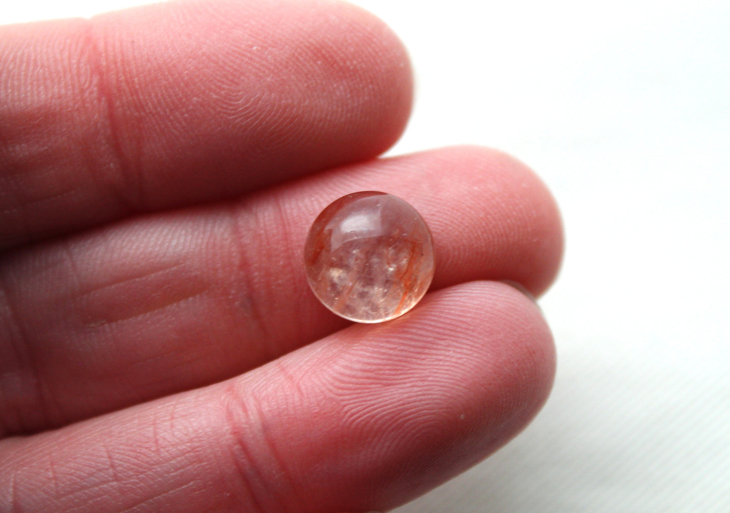 TWO Hematoid Quartz cabochons round Gemstones 10MM