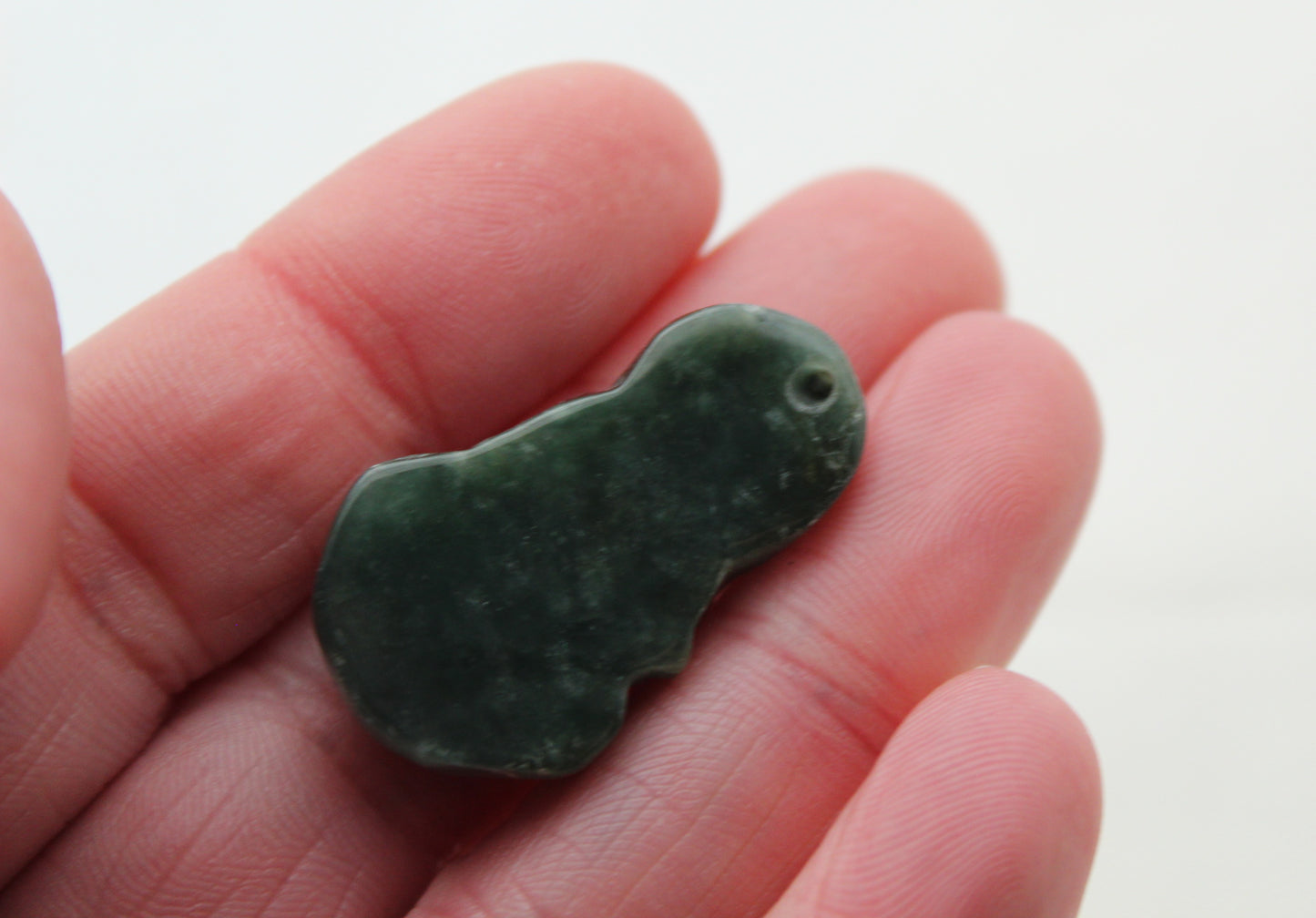 Buddha Jade Green gemstone Cabochon drilled 31MM