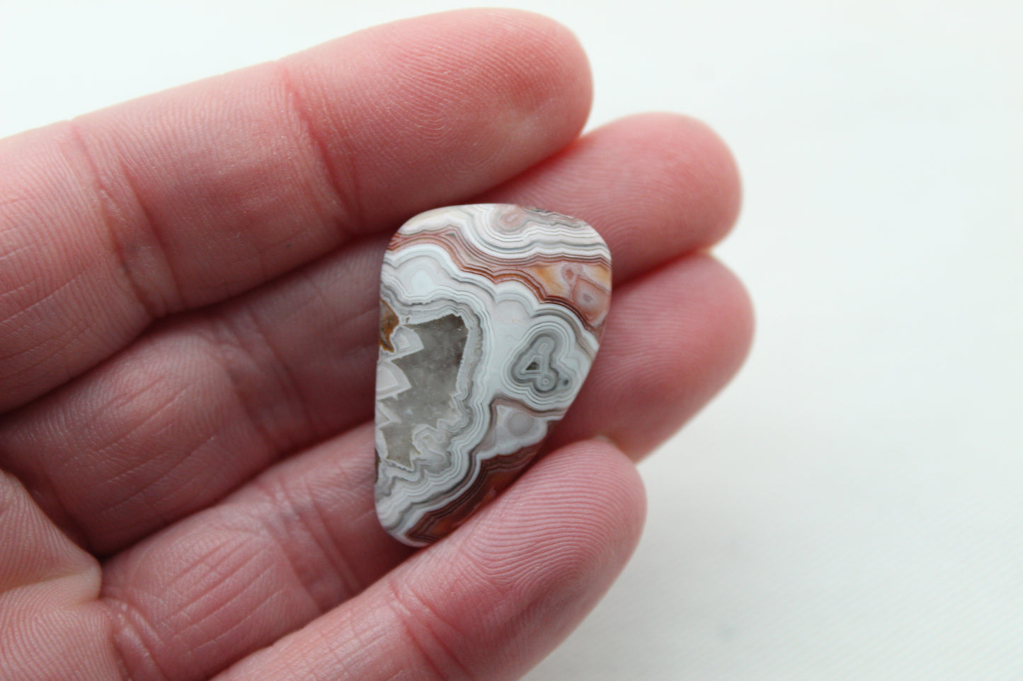 Crazy Lace Agate Cabochon Gemstone freeform orange white