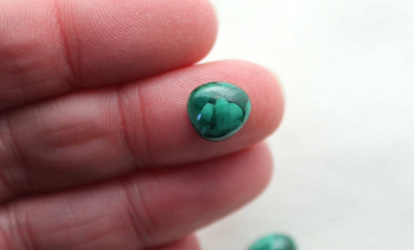 Three small freeform Malachite Cabochons Green Gemstones