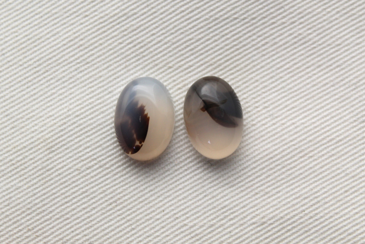 TWO Montana Agate Cabochon Oval gemstone 10x14MM