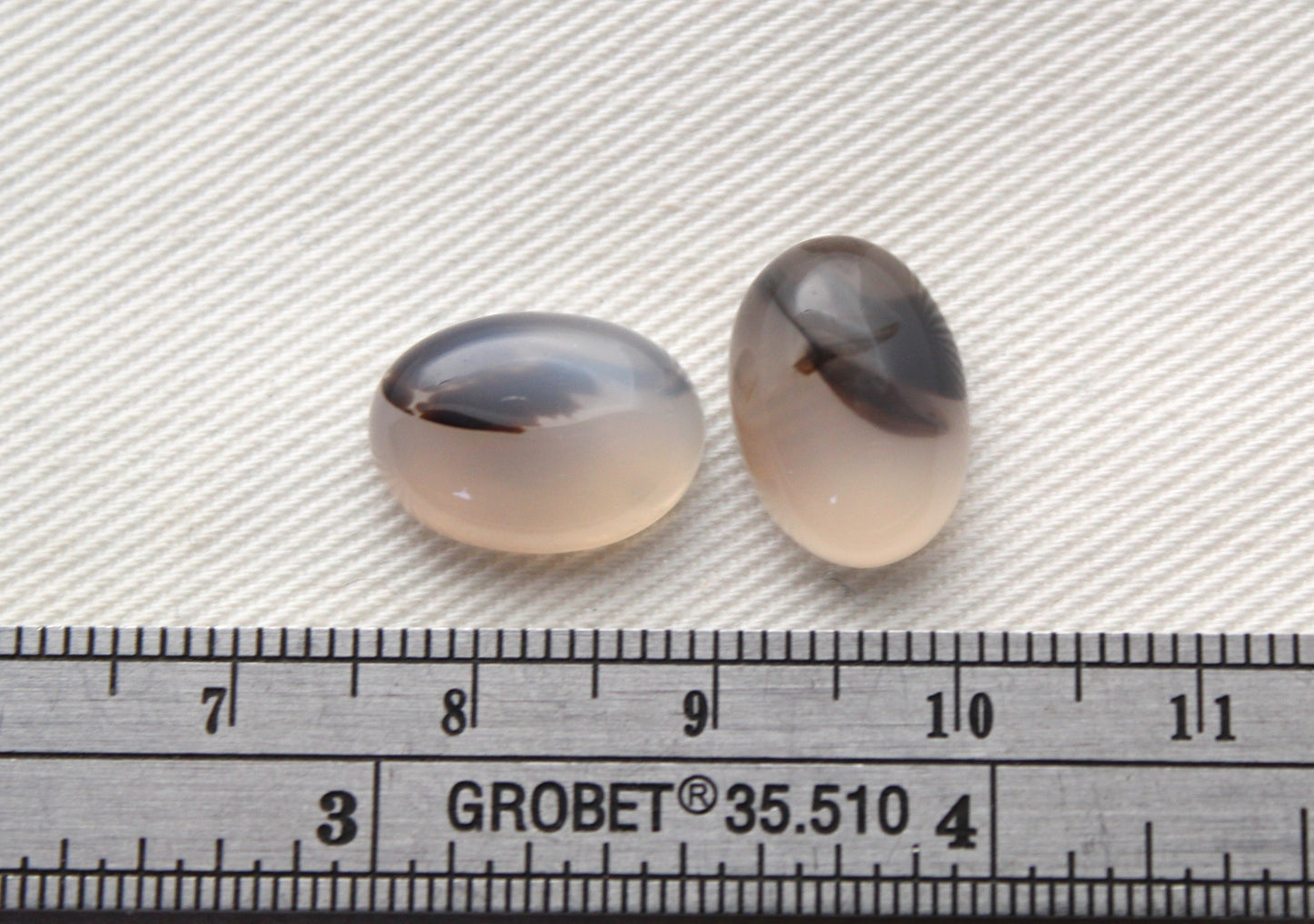 TWO Montana Agate Cabochon Oval gemstone 10x14MM