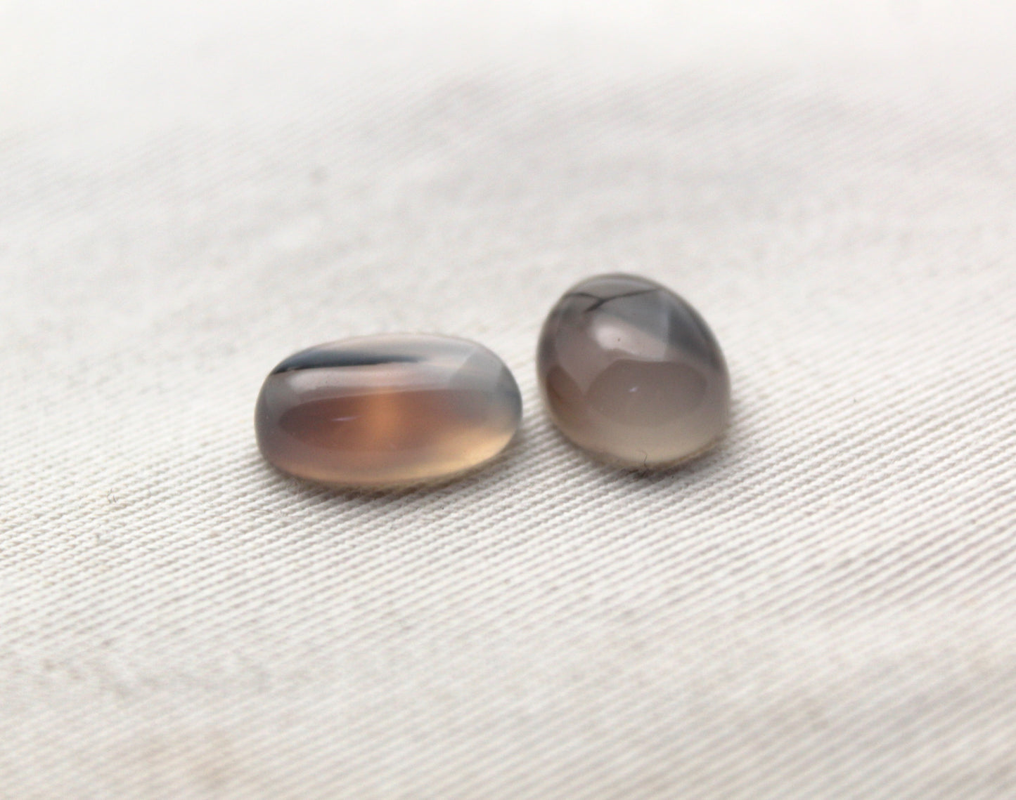 TWO Montana Agate Cabochon Oval gemstone 10x14MM