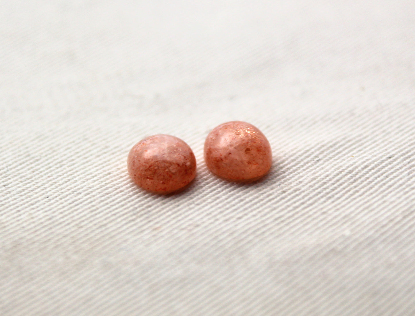 TWO Sunstone cabochons 10x8 MM Gemstones Oval