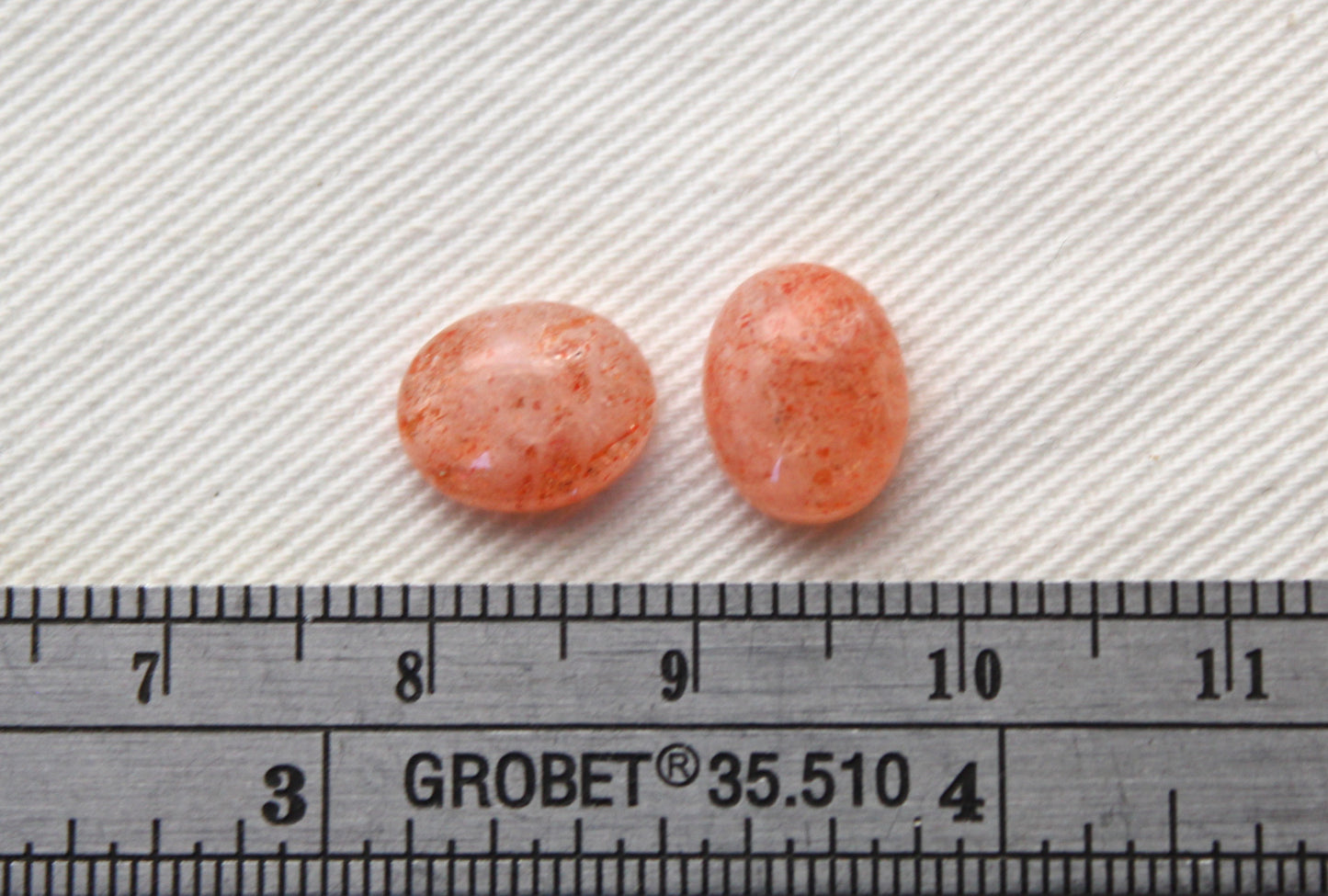 TWO Sunstone cabochons 10x8 MM Gemstones Oval