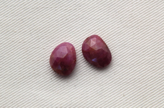 TWO small freeform rose cut sapphire Cabochons