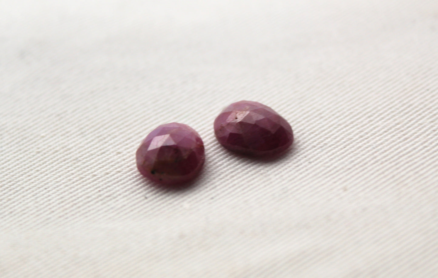 TWO small freeform rose cut sapphire Cabochons