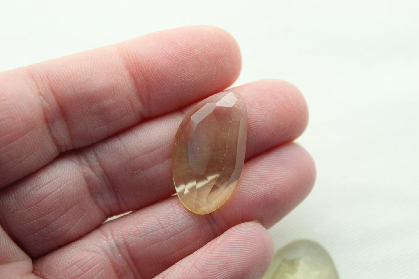 TWO Lemon Quartz Rose Cut Cabochon Gemstone