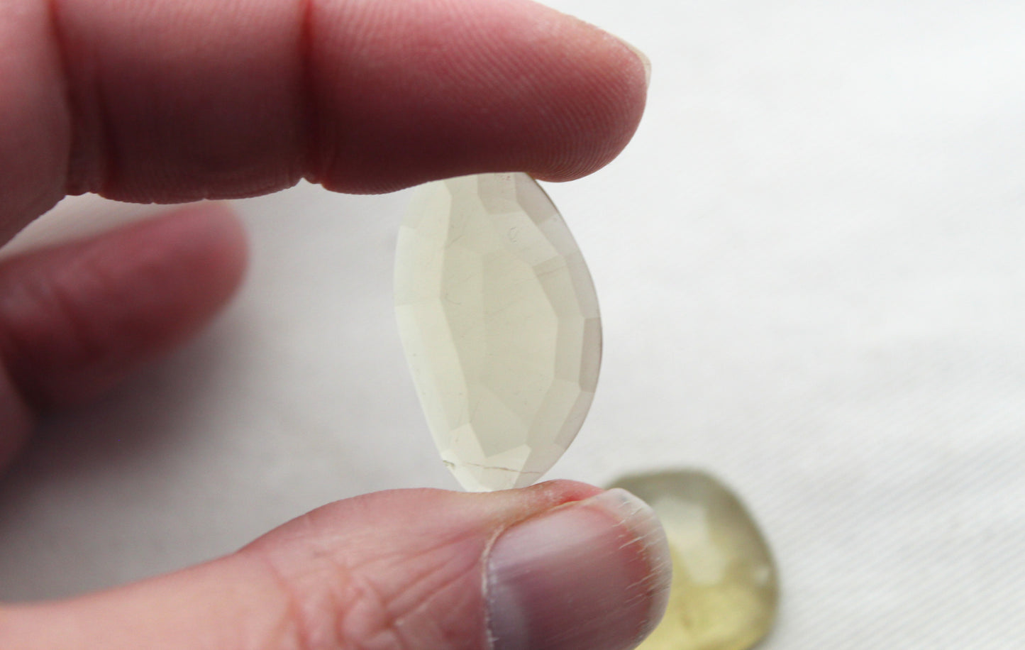 TWO Lemon Quartz Rose Cut Cabochon Gemstone