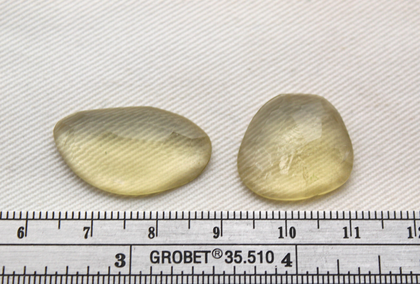 TWO Lemon Quartz Rose Cut Cabochon Gemstone