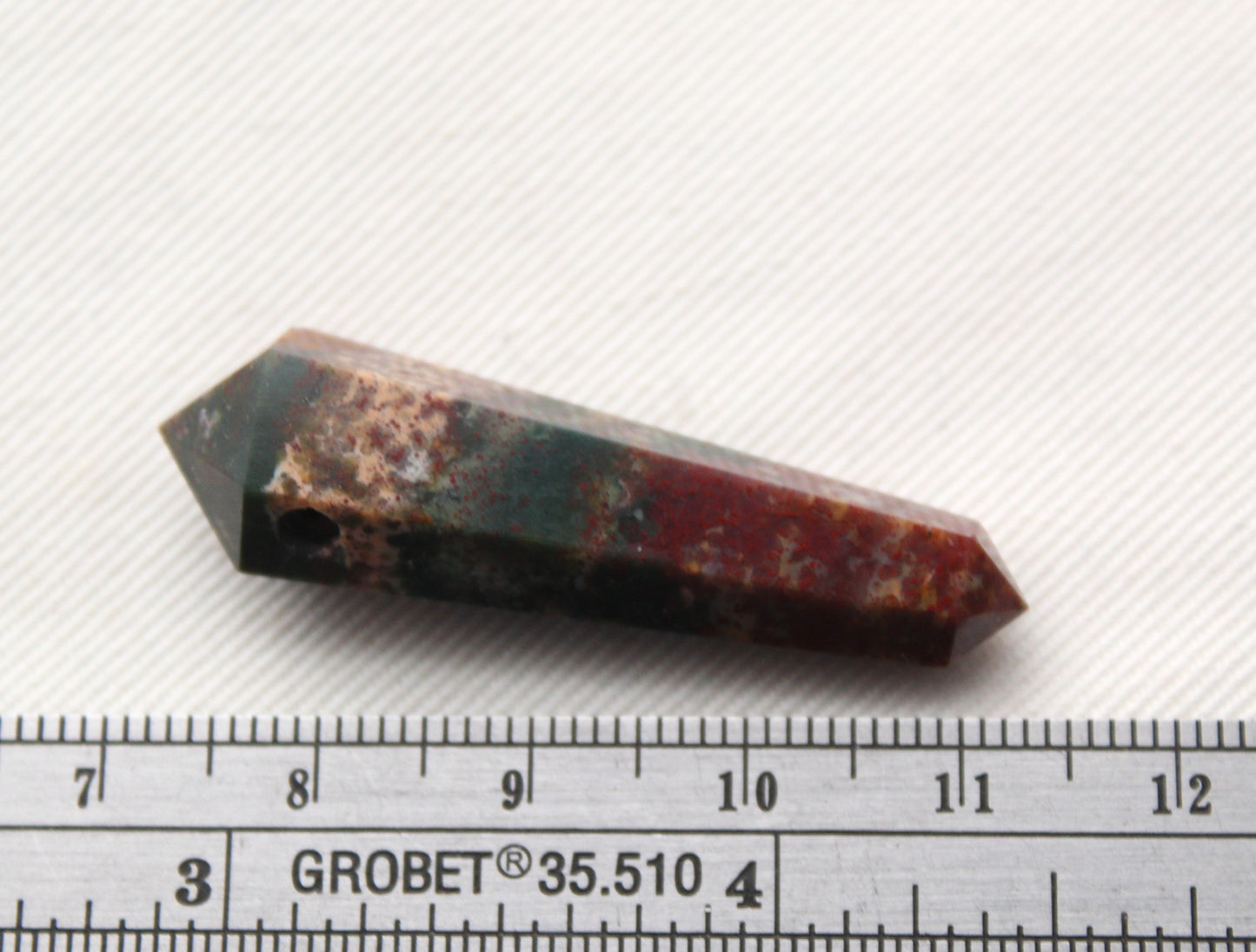 Bloodstone double point Tower gemstone pendant size DRILLED