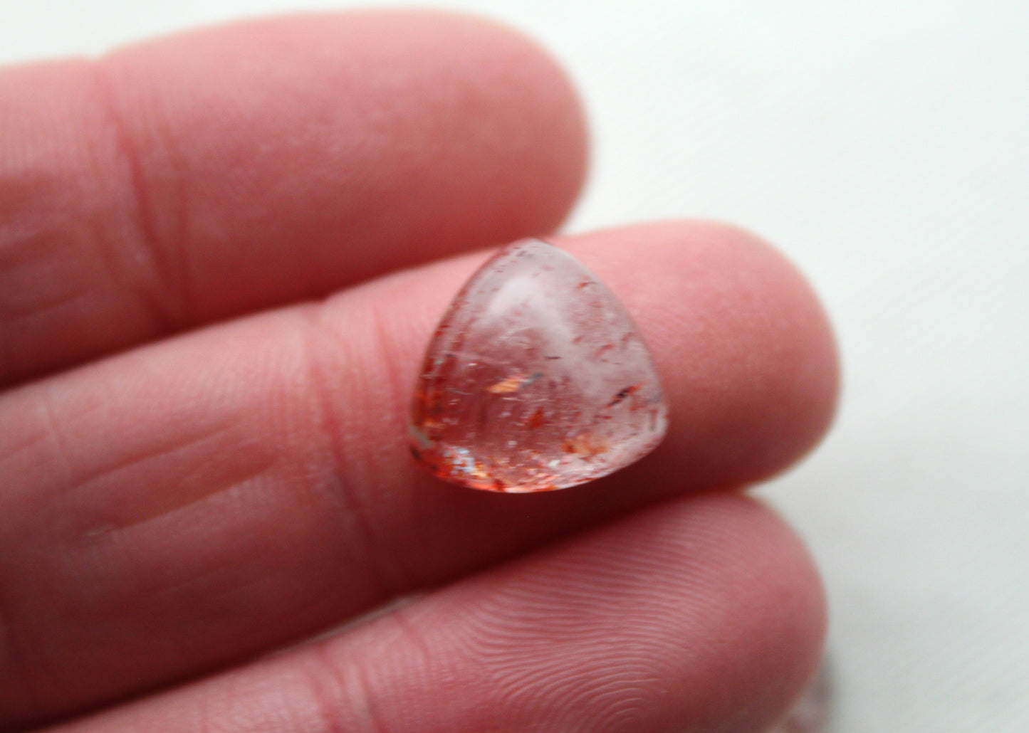 TWO Strawberry Quartz rose cut Cabochon Lepidocrocite Gemstone