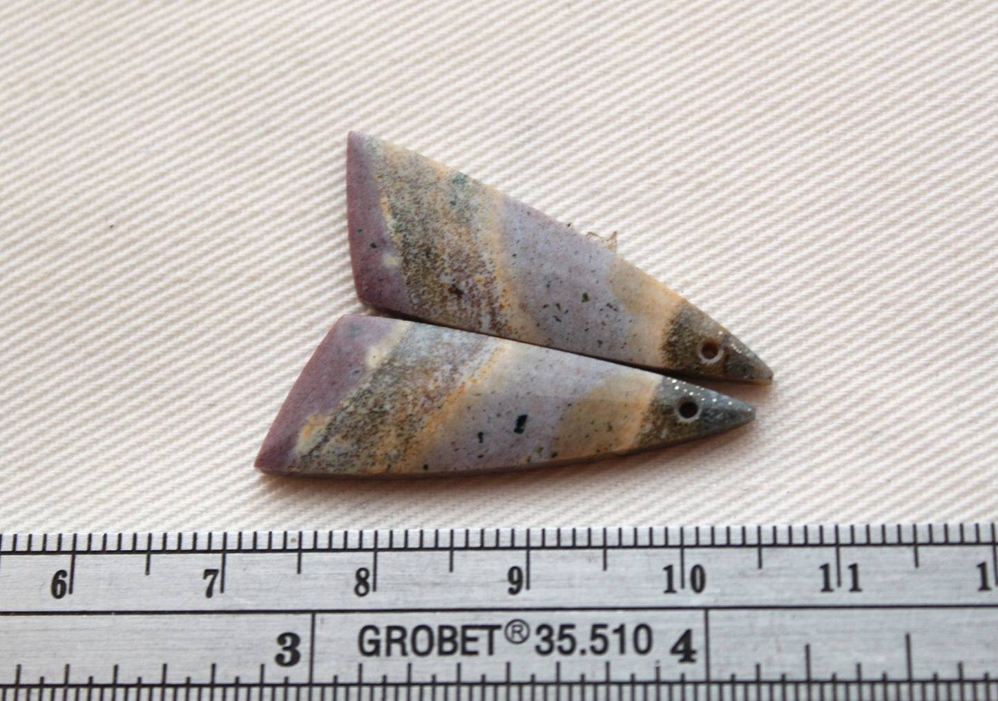 Pair of Indonesian Jasper Cabochons DRILLED