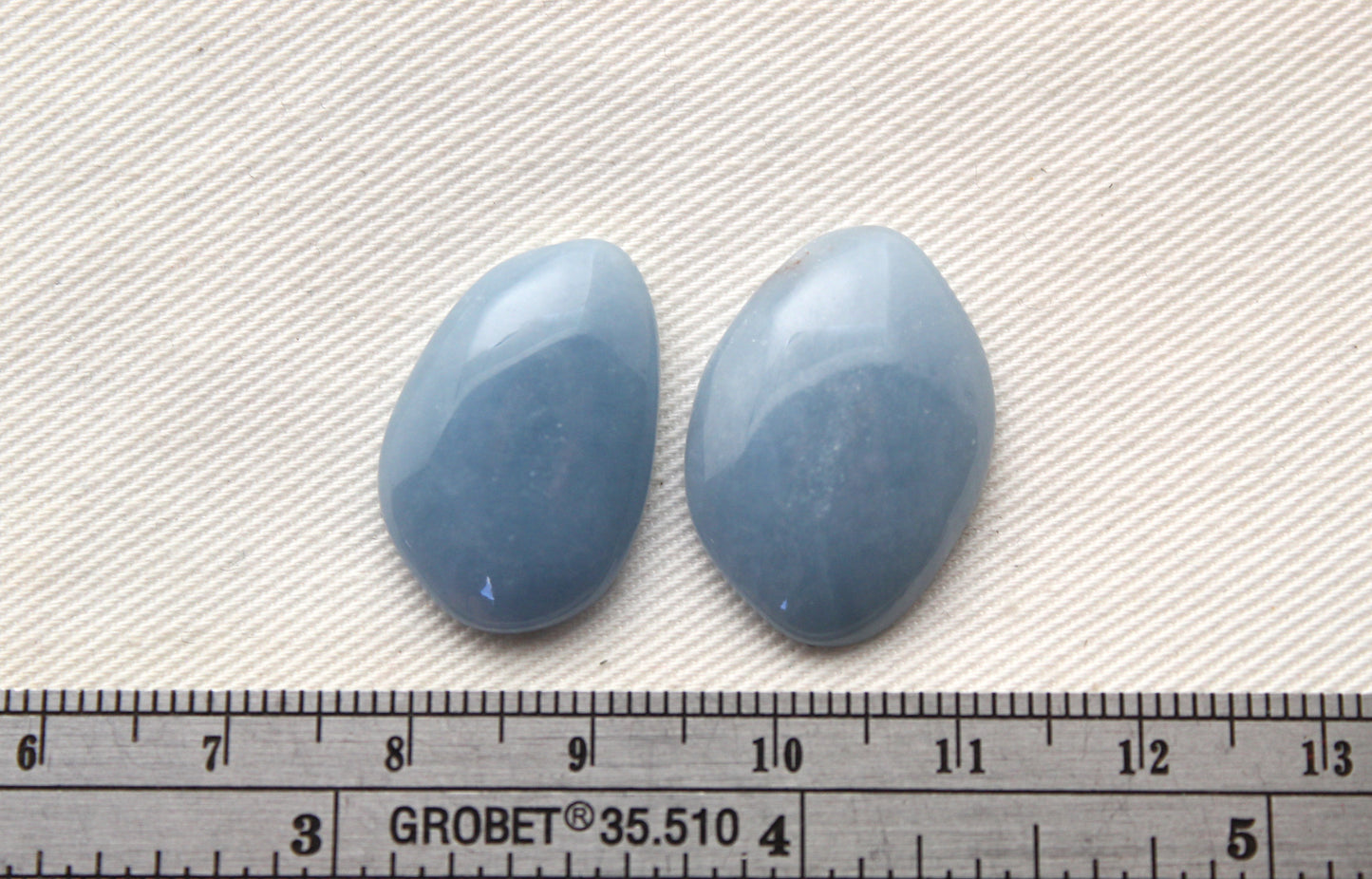 TWO Angelite freeform Cabochon Blue Gemstone