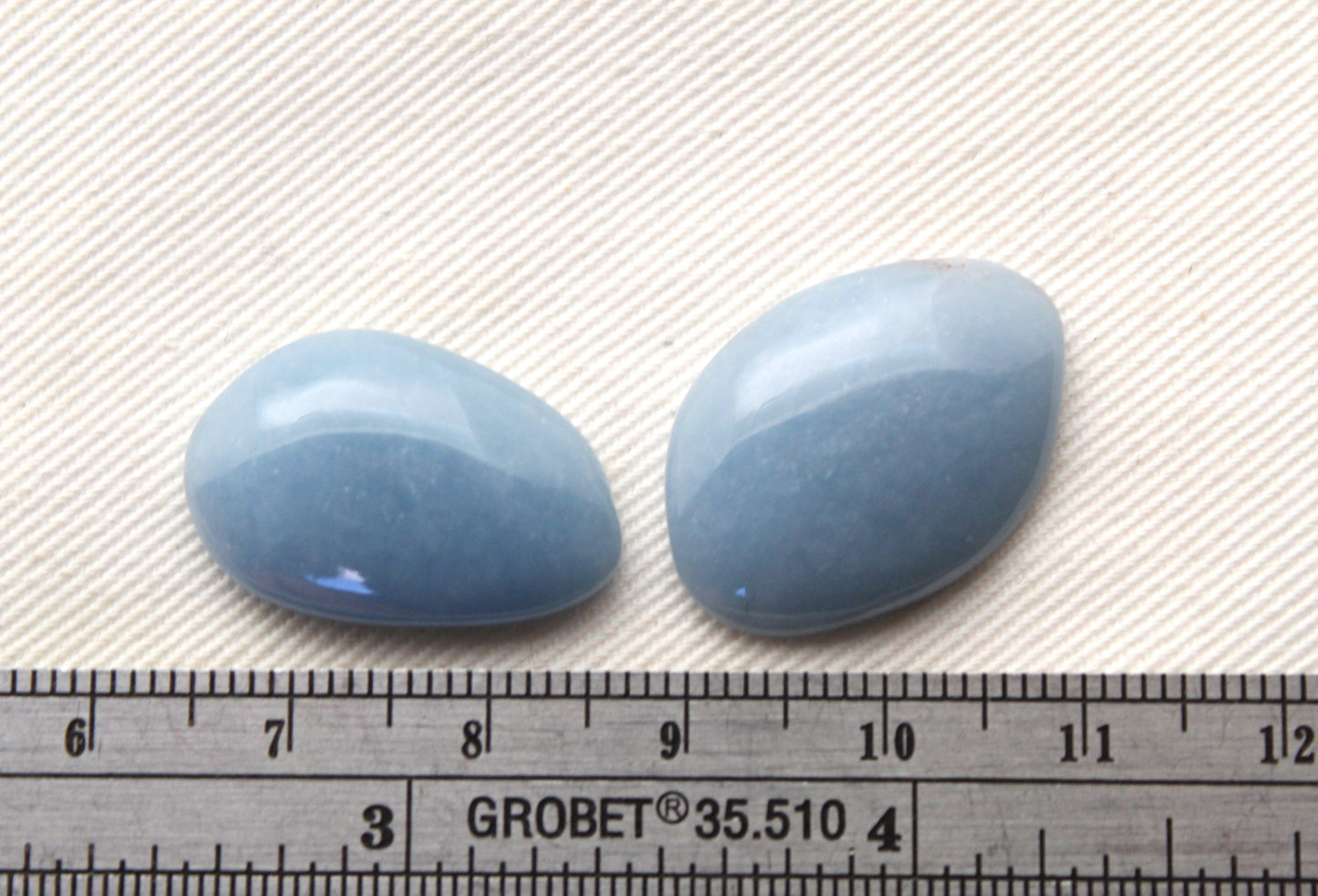 TWO Angelite freeform Cabochon Blue Gemstone