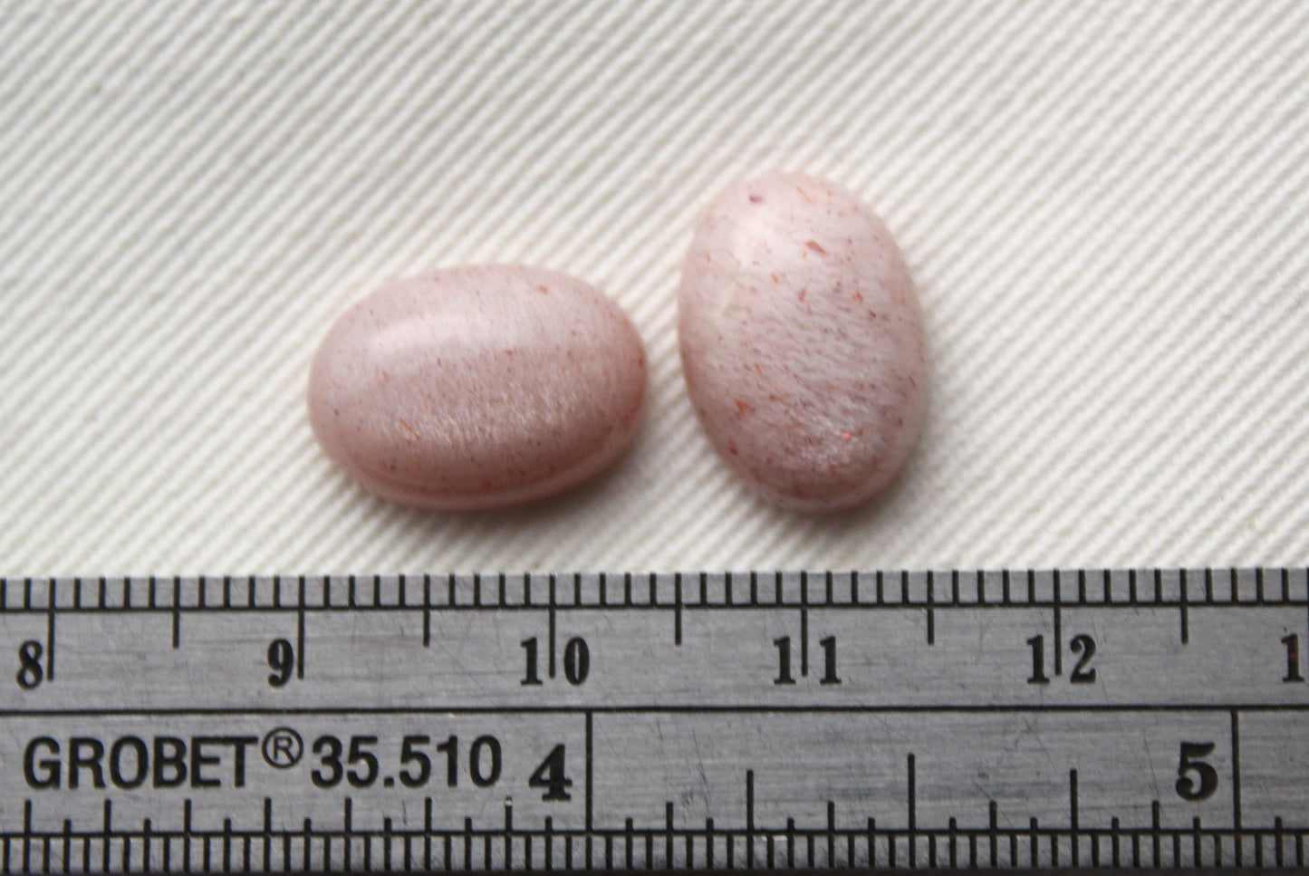 Pair of pink Moonstone cabochons 10X14 MM Gemstones Oval