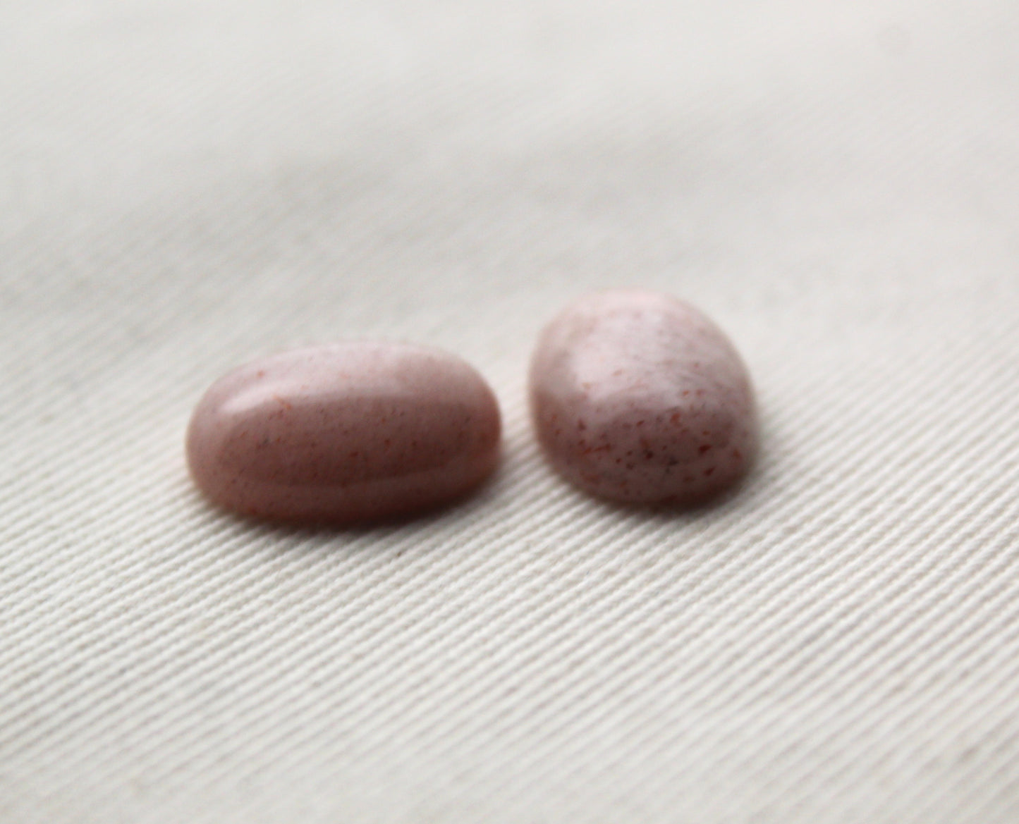 Pair of pink Moonstone cabochons 10X14 MM Gemstones Oval