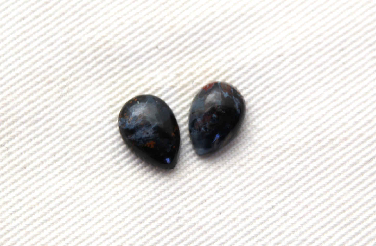 TWO small Pietersite Cabochon pear shape gemstone natural 10X7MM