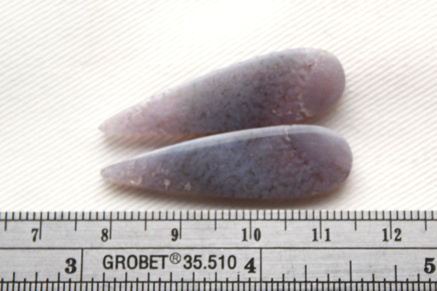 Paire Cabochons Agate Raisin Violet pierres gemmes goutte