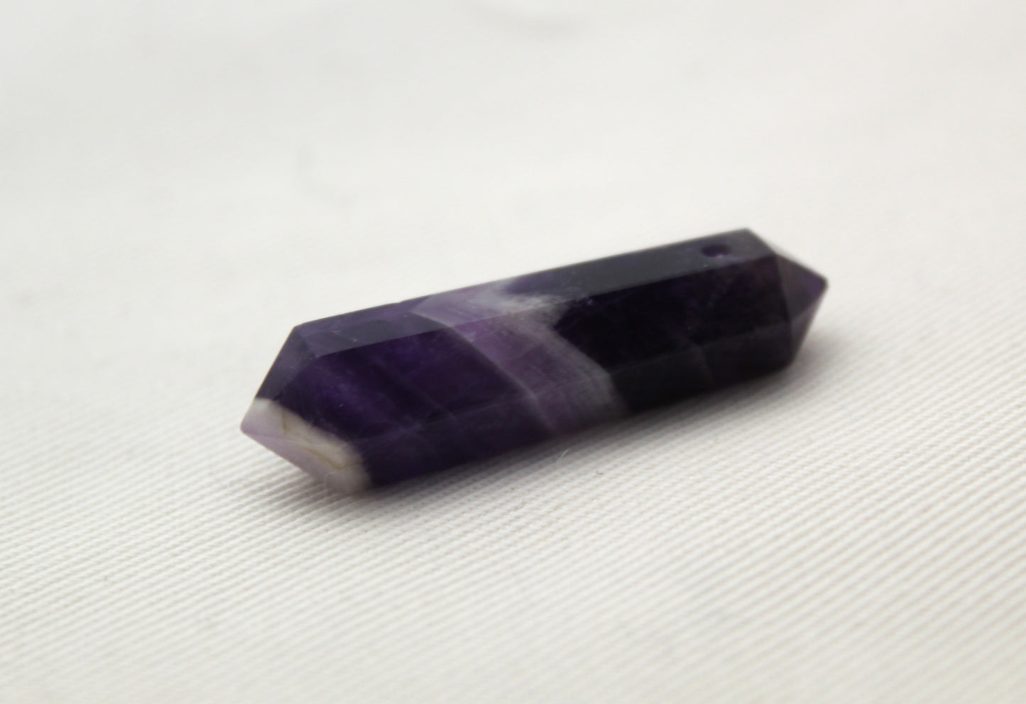 Amethyst Chevron double point Tower gemstone pendant size DRILLED