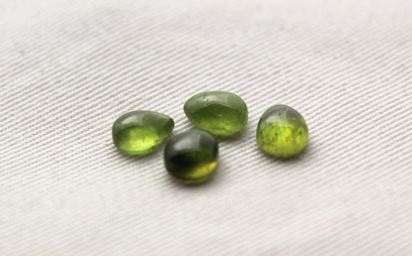 FOUR Vasonite Teardrop Cabochons Green 8X6MM