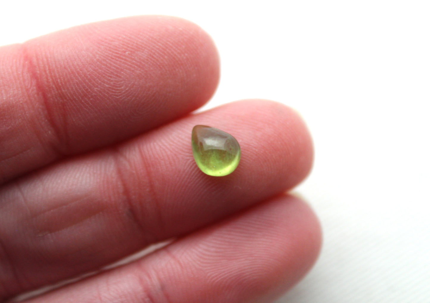 FOUR Vasonite Teardrop Cabochons Green 8X6MM