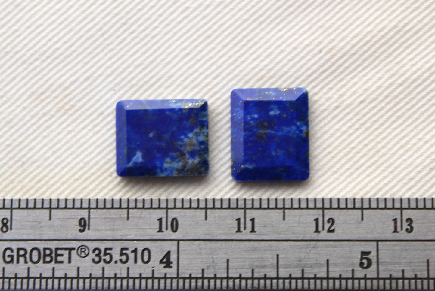 TWO Lapis lazuli Flat Cabochon Blue Gemstones 10x12MM