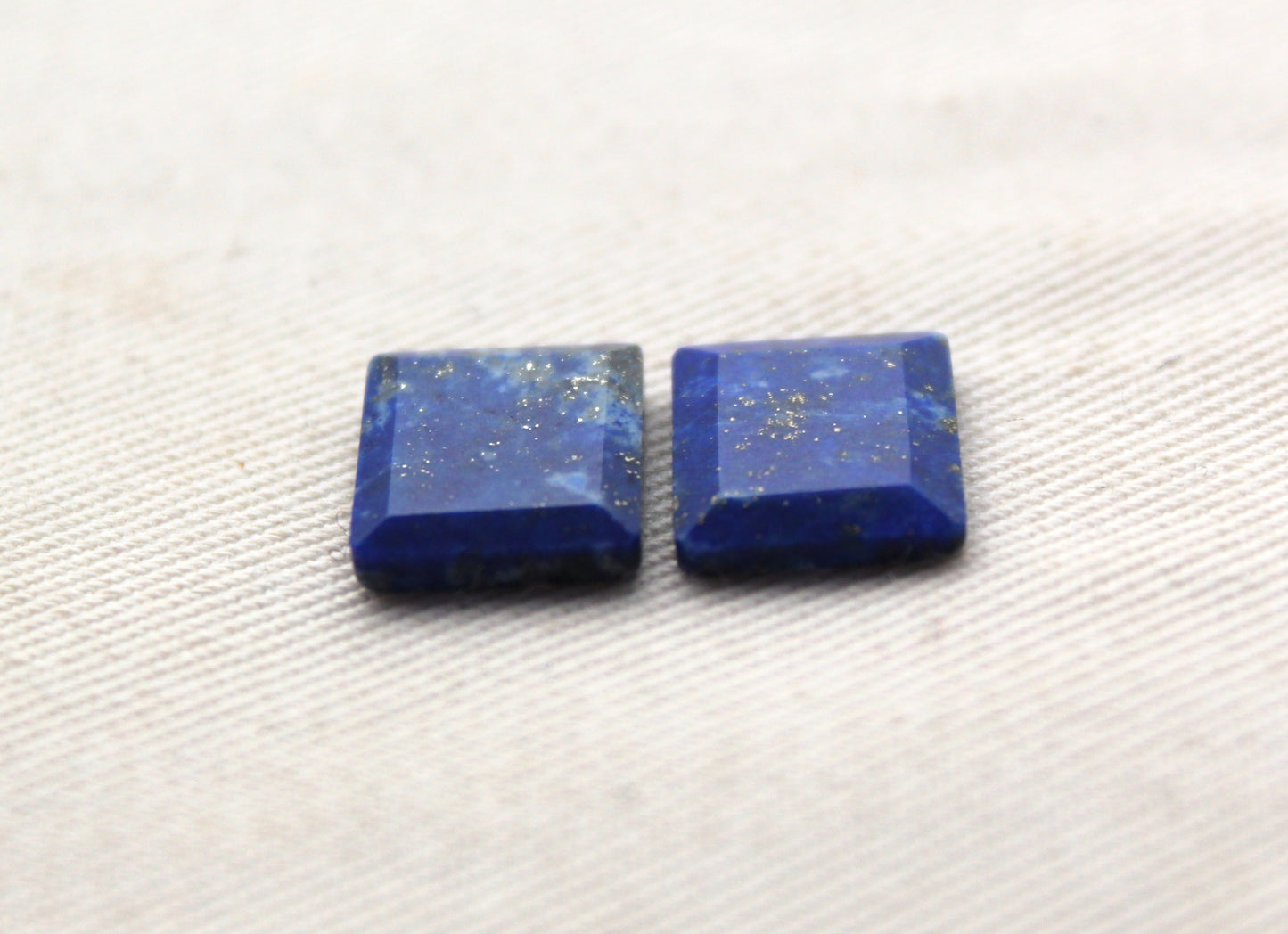 TWO Lapis lazuli Flat Cabochon Blue Gemstones 10x12MM