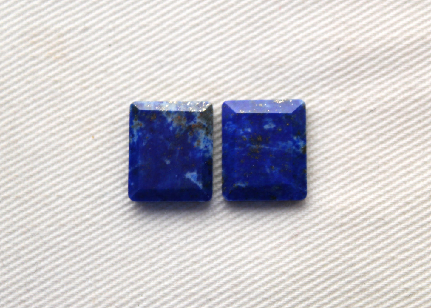 TWO Lapis lazuli Flat Cabochon Blue Gemstones 10x12MM