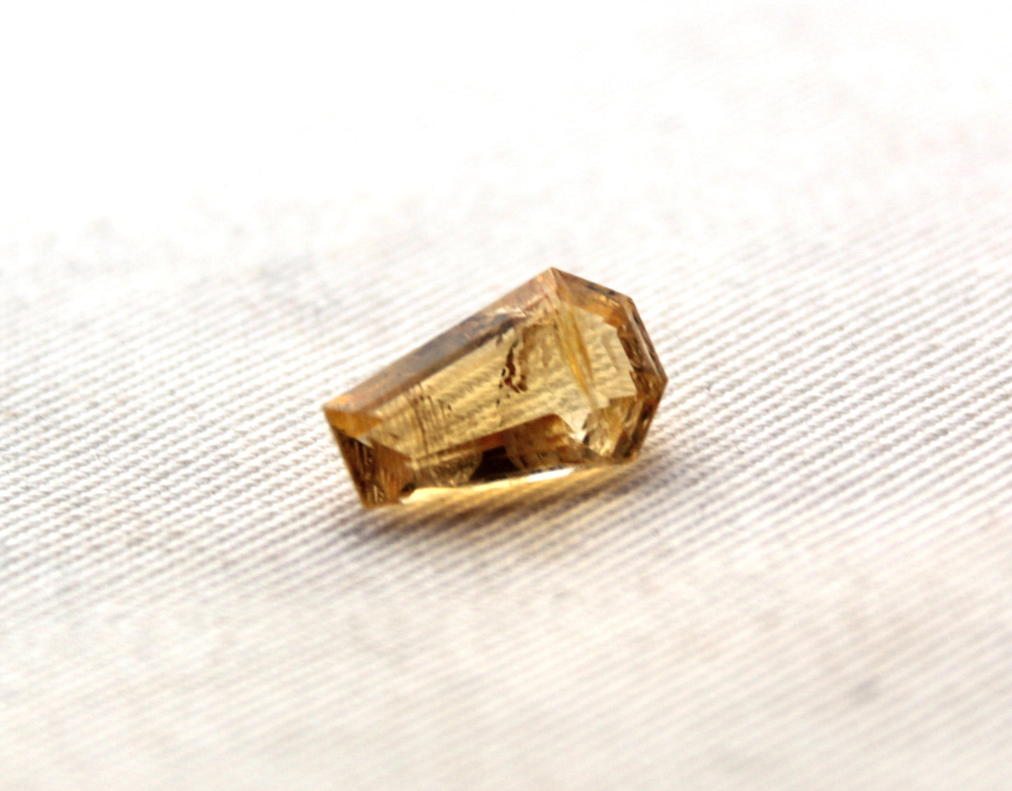 Faceted Citrine Gemstone yellow natural coffin