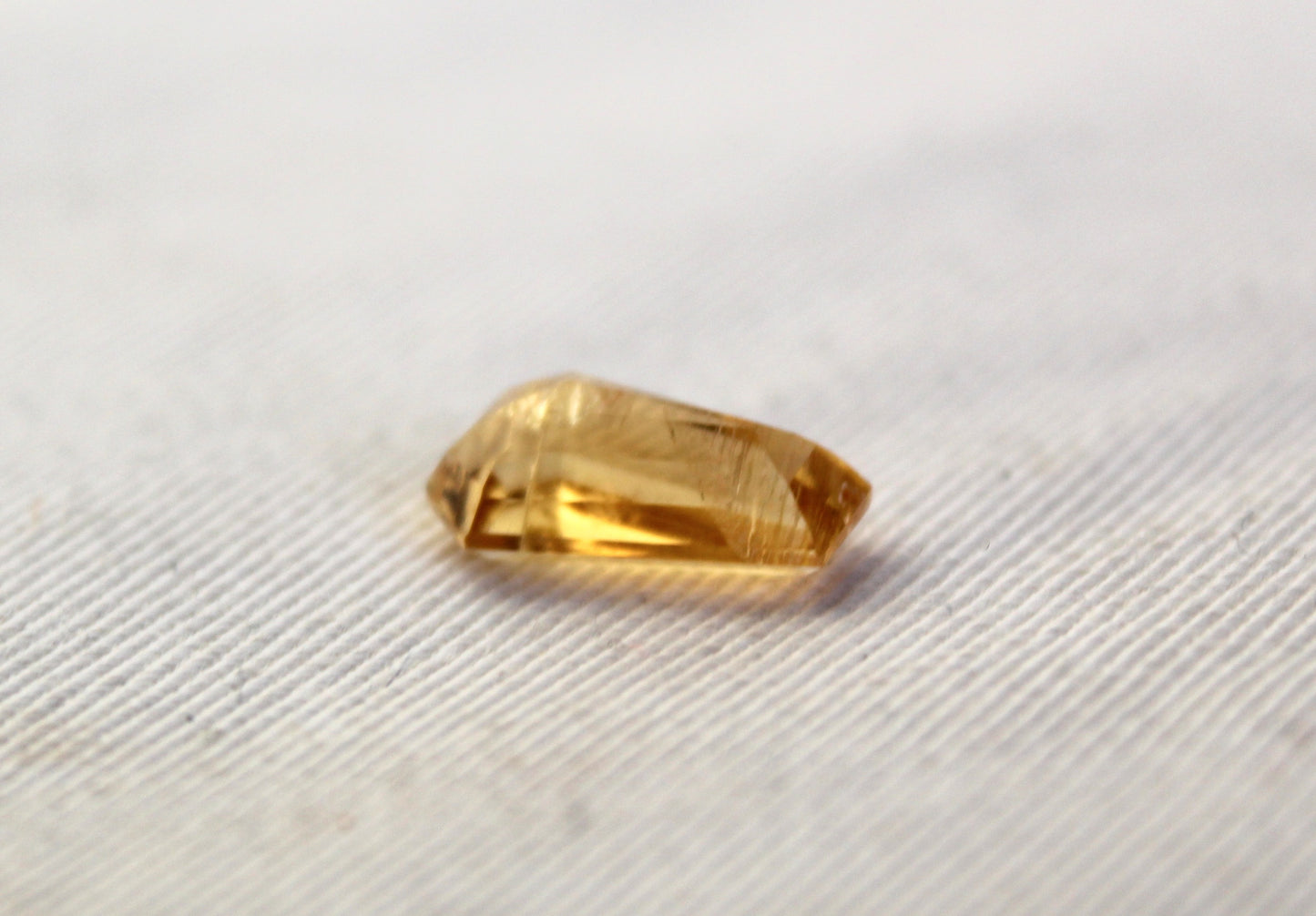 Faceted Citrine Gemstone yellow natural coffin