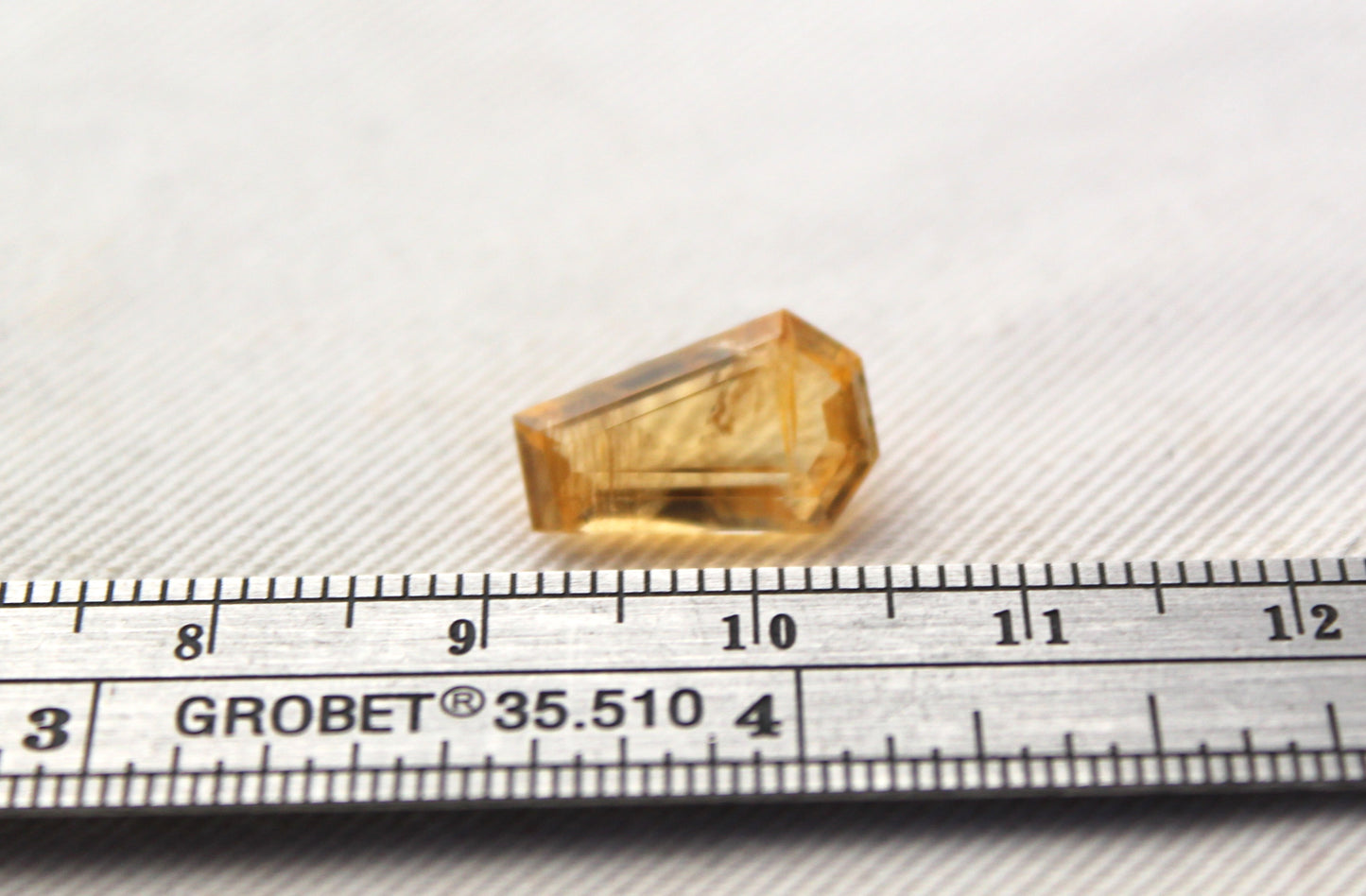 Faceted Citrine Gemstone yellow natural coffin