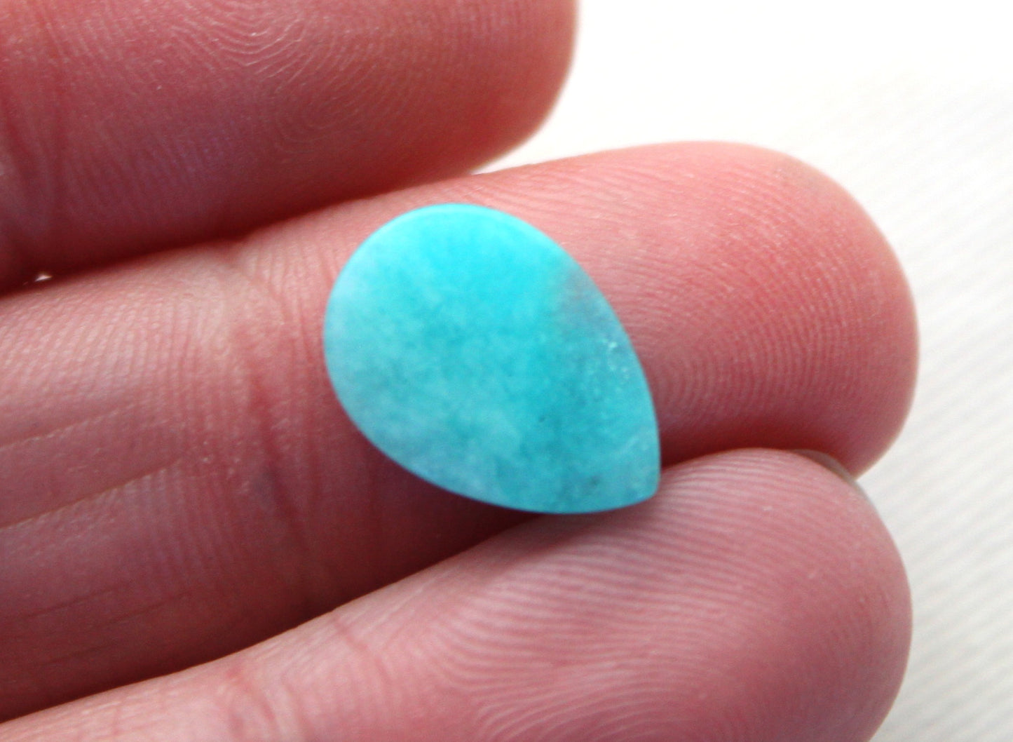 TWO Amazonite Flat cabochons 10x14MM Pear gemstones