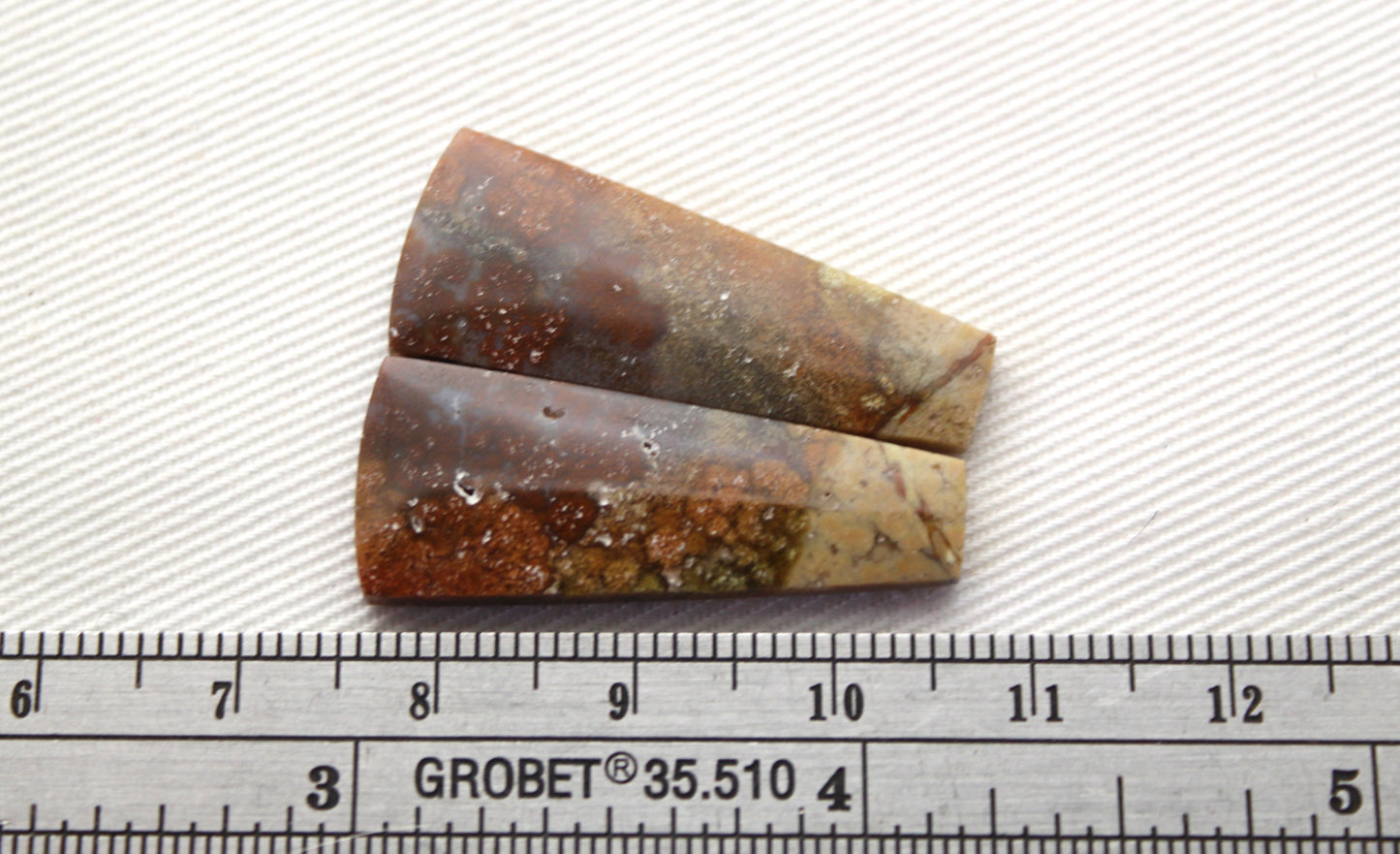 Opalized Petrified Wood Cabochon Pair  green gemstone