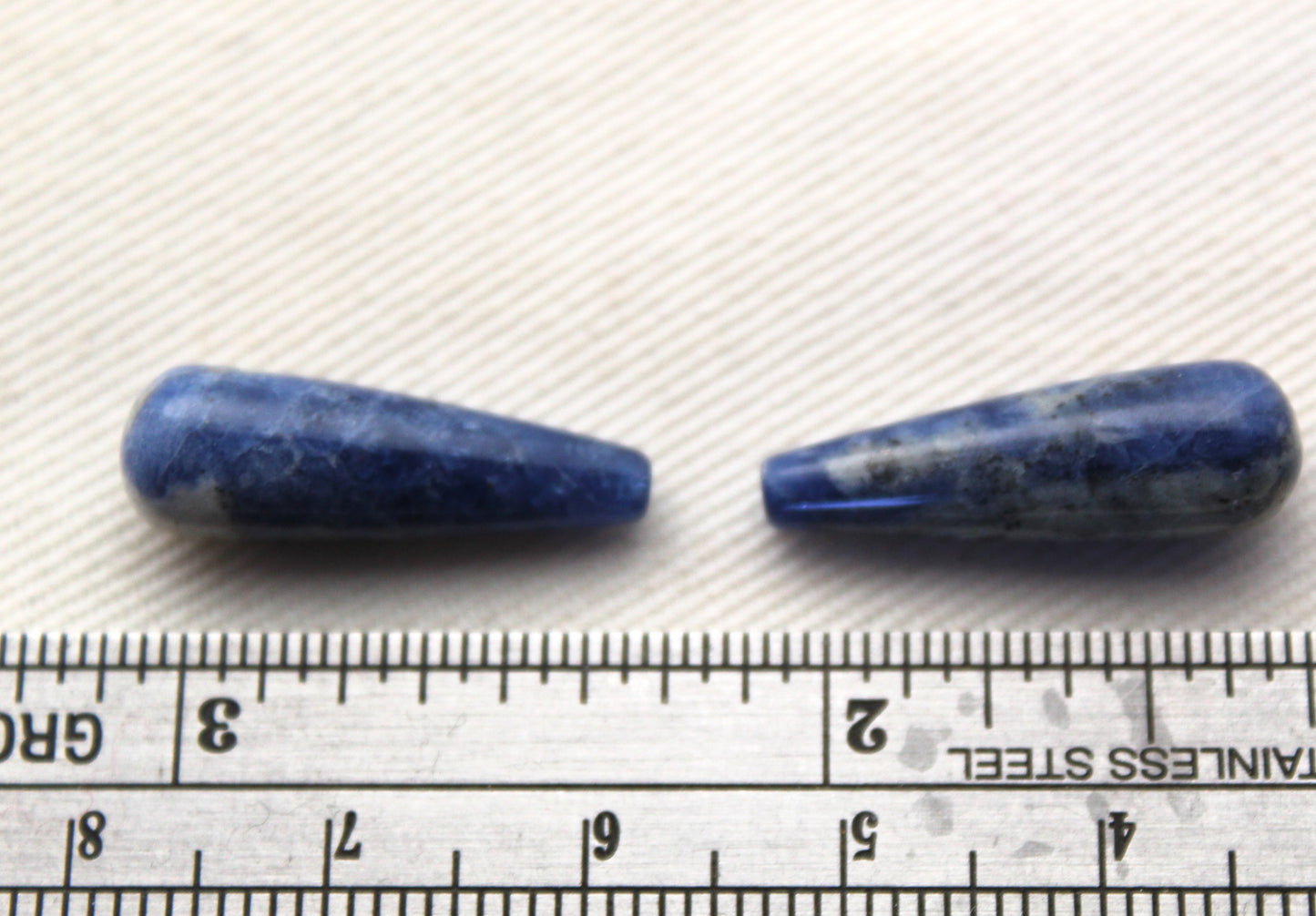 UNDRILLED Set of two Sodalite Gemstones drop blue