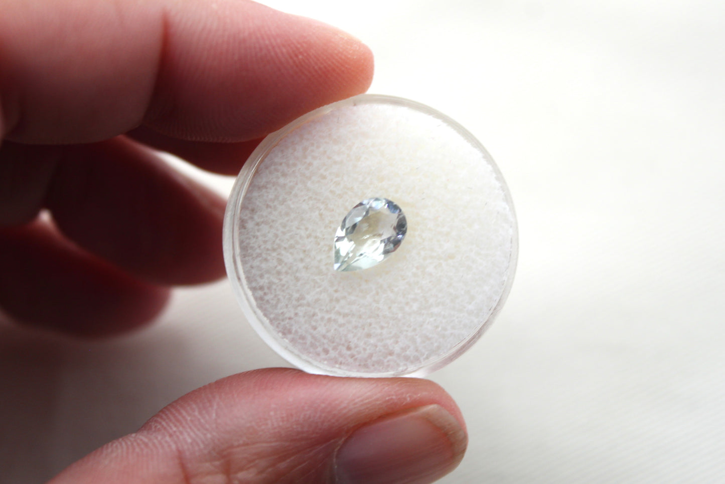 Faceted Quartz Gemstone clear pear 9X6 MM