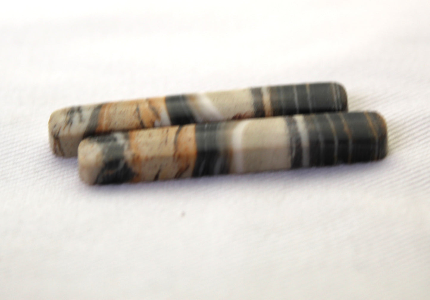 Pair of striped Jasper Cabochons sticks