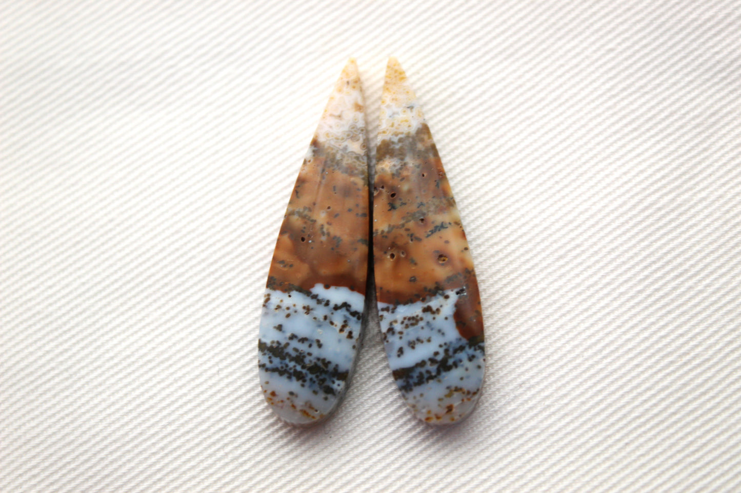 River Jasper Cabochon Paire Gemstone teardrop