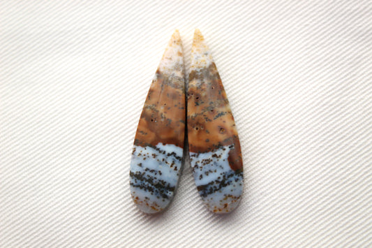 River Jasper Cabochon Paire Gemstone teardrop