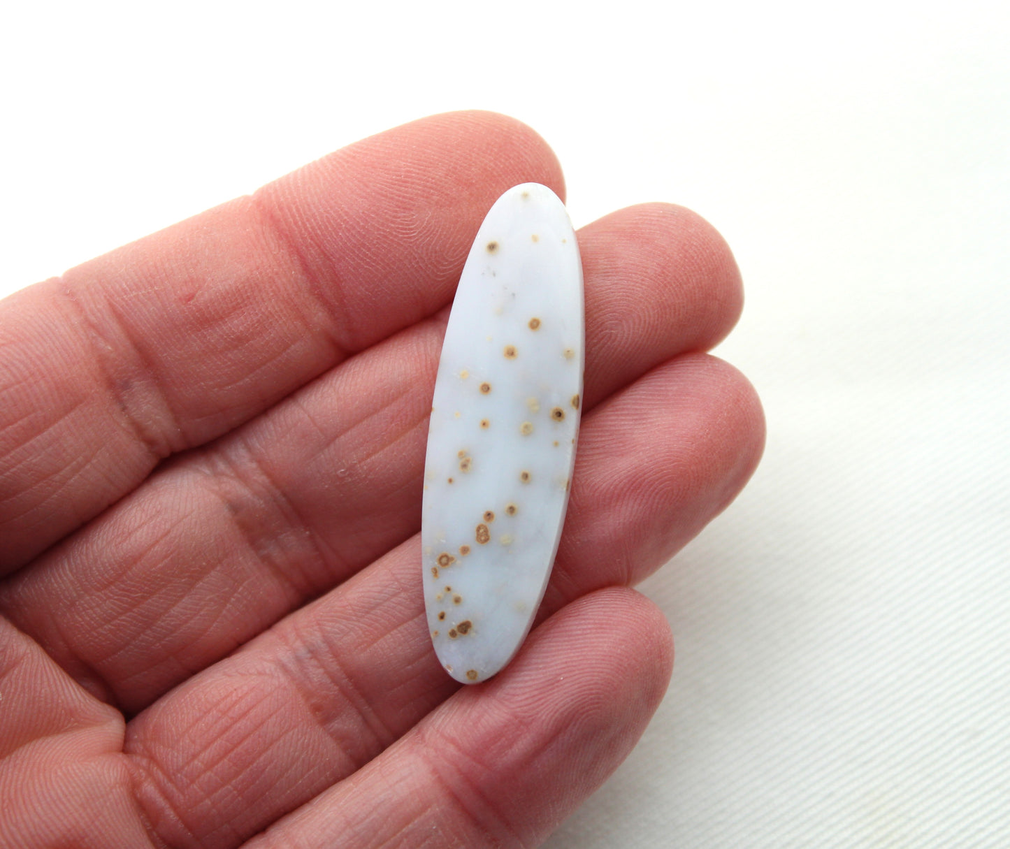 Pair of Polka Dot Agate Cabochons Gemstones Òval