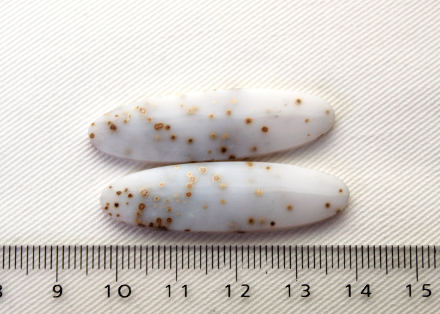 Pair of Polka Dot Agate Cabochons Gemstones Òval