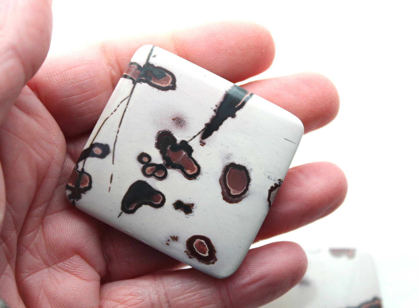 LARGE Dendritic Jasper Cabochon Pair Gemstone rectangle