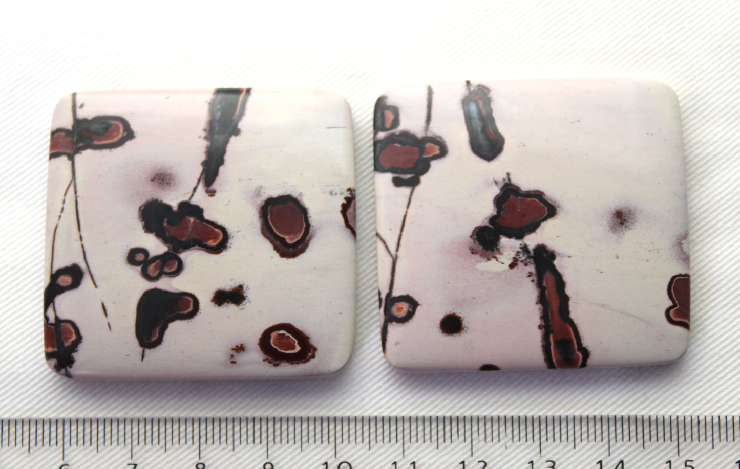 LARGE Dendritic Jasper Cabochon Pair Gemstone rectangle