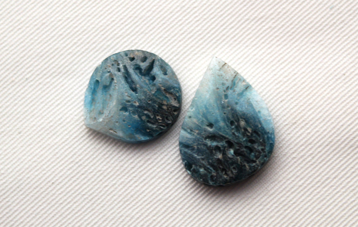 TWO Blue Ice Agate Cabochon Gemstone