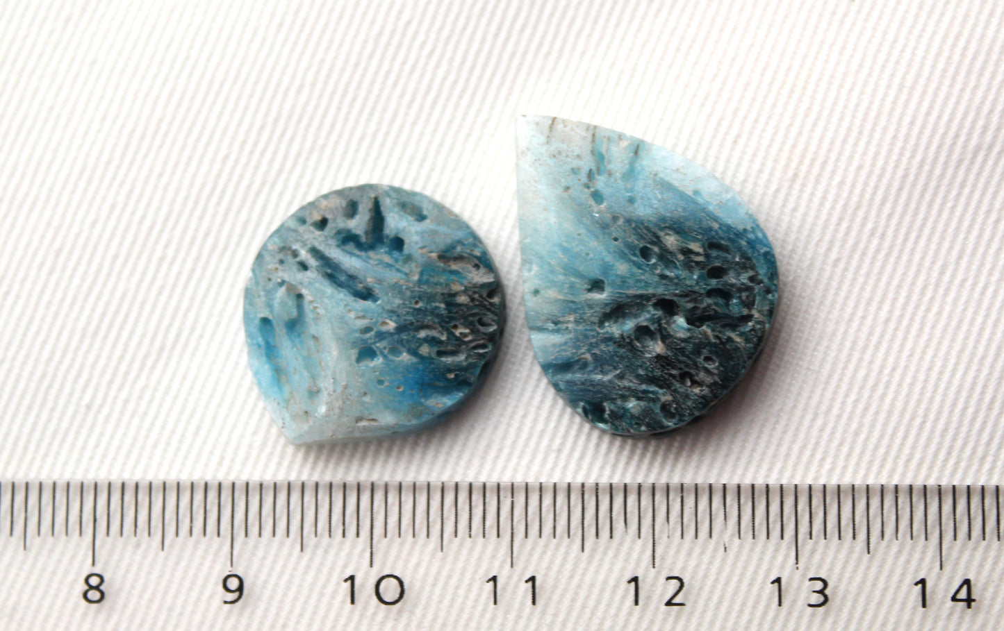 TWO Blue Ice Agate Cabochon Gemstone